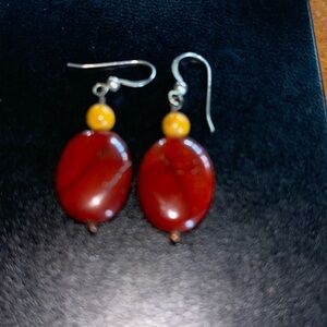 Mine Finds by Jay King Mookite & sterling shepherds hook drop earrings